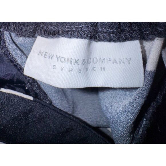 New York & Company Womens Polka Dot Dress Pants Size Large Navy Blue & White Cut - Picture 6 of 7